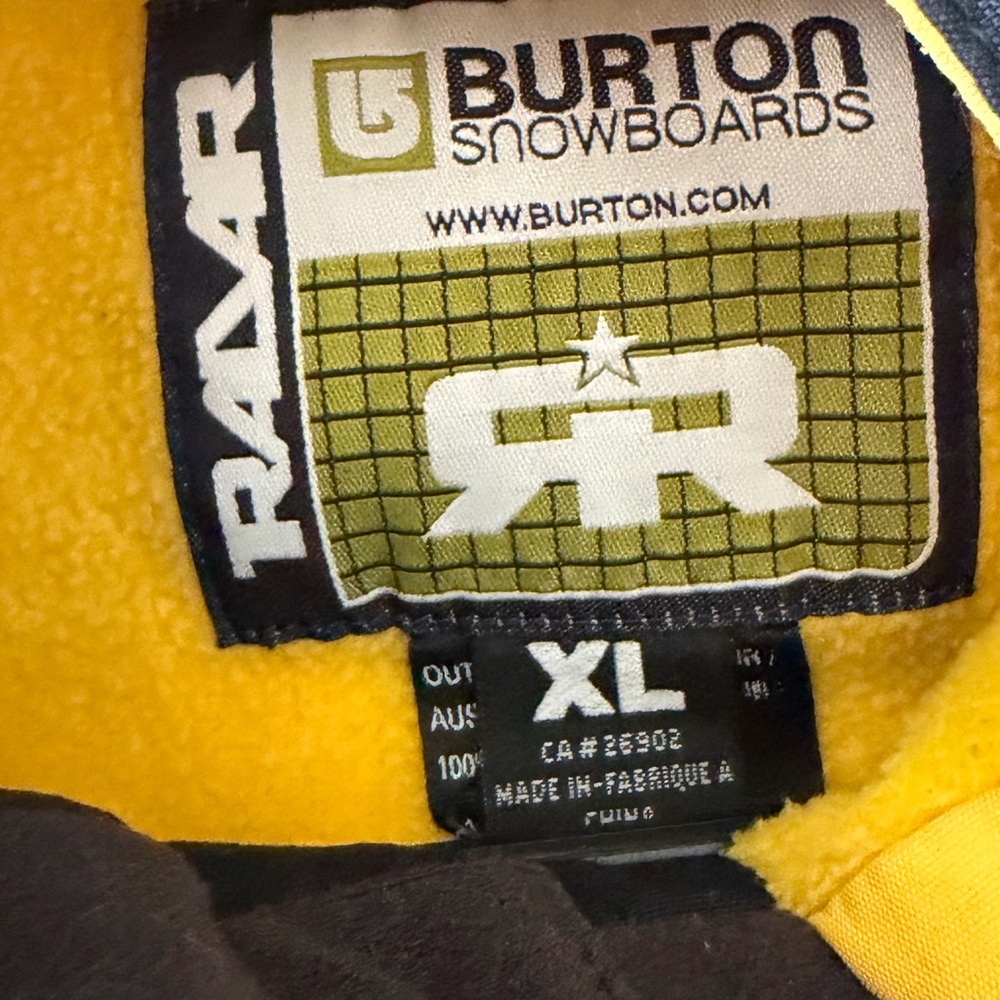 Burton Snowboard Jacket Women’s XL Black Yellow Ski Coat Fleece Lined Outdoor - Picture 3 of 5